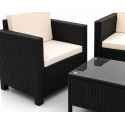Set de terraza de 4 piezas Sunset Black Rattan Juegos de Terraza