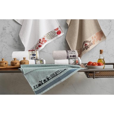 Paño de Cocina Karsten Spaghetti 46x65 Blanco Cocina