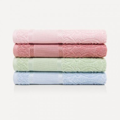 Toalla de Visita Karsten Melina Salmón Rosa 33x50 cm Algodón Toallas
