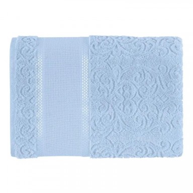Toalla de Visita Karsten Melina Celeste 33x50 cm Algodón Bordable Toallas