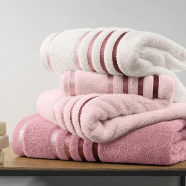 Toalla de Mano Karsten Lumina Lila Rosa 48x80 cm Algodón Toallas