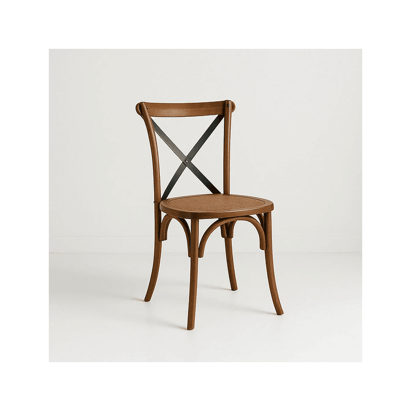 Silla Crossback Madera Rattan - Café Vintage Inicio