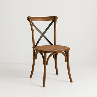 Silla Crossback Madera Rattan - Café Vintage Inicio
