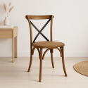 Silla Crossback Madera Rattan - Café Vintage Inicio