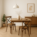 Silla Crossback Madera Rattan - Café Vintage Inicio