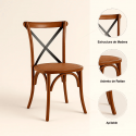 Silla Crossback Madera Rattan - Café Vintage Inicio