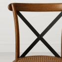 Silla Crossback Madera Rattan - Café Vintage Inicio
