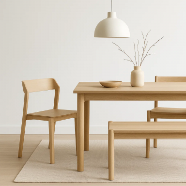 Silla de Comedor Madera Rover Viena Natural Sillas de Comedor