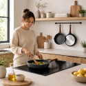 Sartén Antiadherente Efecto Piedra con Mango Madera Inicio