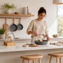 Set de Sartenes Antiadherentes Efecto Piedra con Tapas Inicio