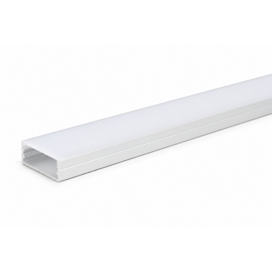 Perfil blanco 2M difusor de 0.3MM Modelo 1810 con tapas y hebillas Konnergie Iluminación
