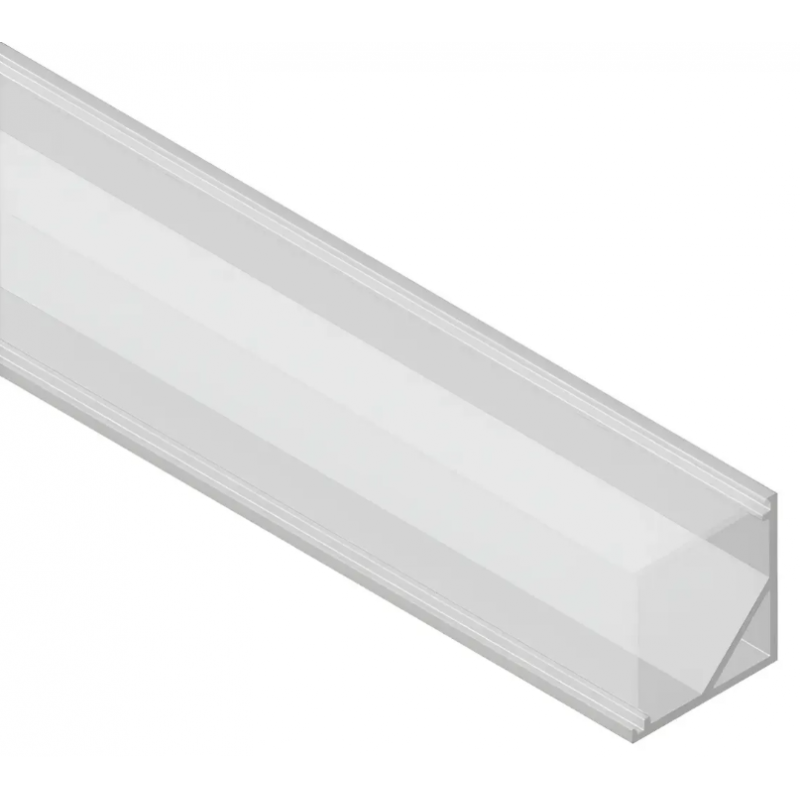 Perfil blanco 2M difusor de 0.3MM Modelo 1810 con tapas y hebillas Konnergie Iluminación