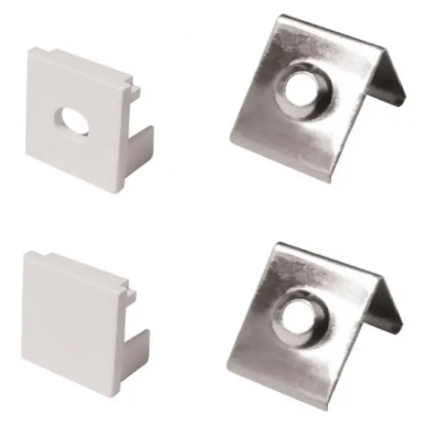 Perfil blanco 2M difusor de 0.3MM Modelo 1810 con tapas y hebillas Konnergie Iluminación