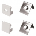 Perfil blanco 2M difusor de 0.3MM Modelo 1810 con tapas y hebillas Konnergie Iluminación