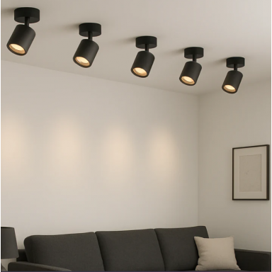 Foco Porta GU10 Negro Sobrepuesto LED Modelo Altair I Konnergie Iluminación