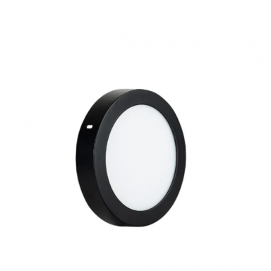 Panel Sobrepuesto Redondo Negro 6W Neutro 4000K Konnergie Iluminación