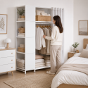 Closet organizador plegable blanco Inicio