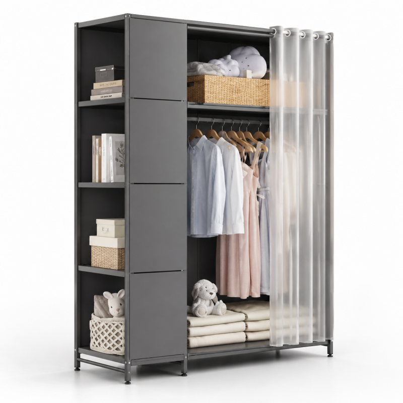 Closet organizador plegable Gris Inicio