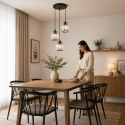 Lámpara colgante triple Loft Carbón Lámparas colgantes