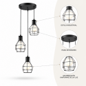 Lámpara colgante triple Loft Ferrara Lámparas colgantes