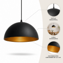 Lámpara colgante negra Loft Prisma Inicio