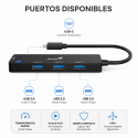 Hub 4 en 1 Genius Plug Type C to USB 3.0 Inicio