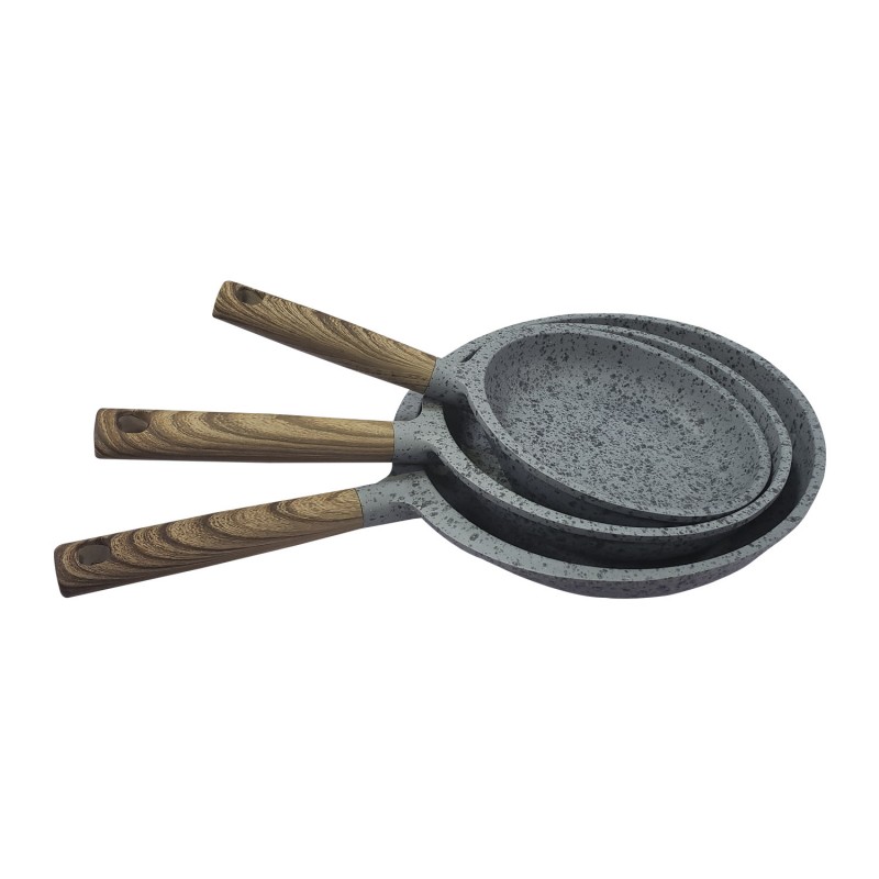 Sartenes De Piedra Juego 3 Sartenes Antiadherentes