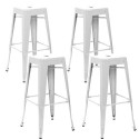 Taburete Tolix Blanco. Pack 4 unidades Sillas Modernas Tipo Eames DSW