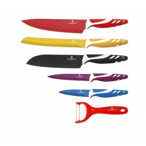 Set de 6 cuchillos de acero colores Cocina