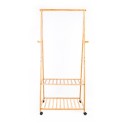 Colgador doble de bamboo con ruedas Muebles