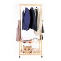 Colgador doble de bamboo con ruedas Muebles