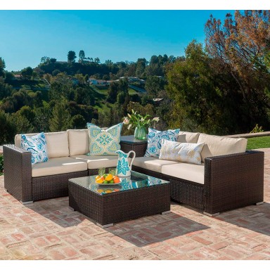 Juego Terraza Adaptable tipo Rattan. 4 Cuerpos Terraza y Jardin