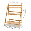 Pérgola para Terrazas de Bambu. Tres niveles. Muebles