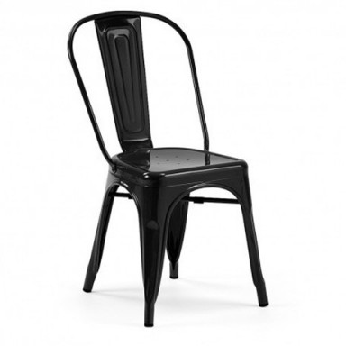 Sillas Tolix Negra. Juego 4 unidades Sillas Modernas Tipo Eames DSW