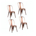 Pack de 4 Sillas de comedor diseño Tolix cobre Sillas Modernas Tipo Eames DSW