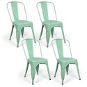 Sillas de Comedor diseño TOLIX. Pack 4 Unidades Menta Sillas Modernas Tipo Eames DSW