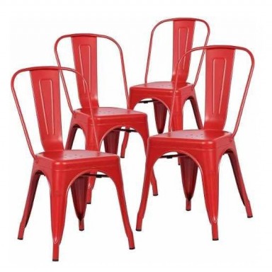 Sillas Metalicas Tolix. Juego 4 unidades Rojas Sillas