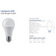 Imagen de Ampolleta LED A60 Clásica 9,5W/3000K E-27 Megabright