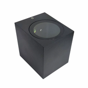 APLIQUE LED EXTERIOR NEGRO MODELO KAPELLE CUADRADO IP54 SIMPLE PORTA AMPOLLETA GU10