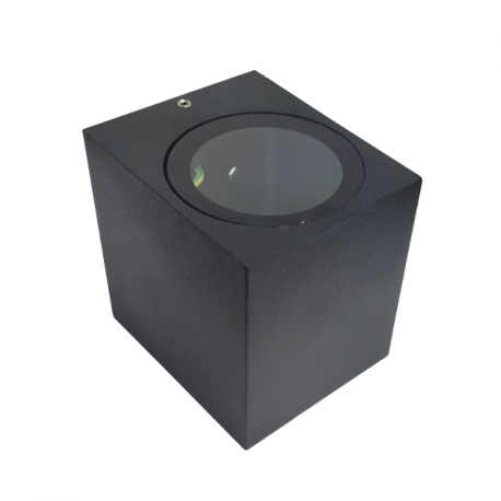 APLIQUE LED EXTERIOR NEGRO MODELO KAPELLE CUADRADO IP54 SIMPLE PORTA AMPOLLETA GU10