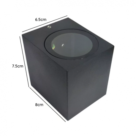 APLIQUE LED EXTERIOR NEGRO MODELO KAPELLE CUADRADO IP54 SIMPLE PORTA AMPOLLETA GU10