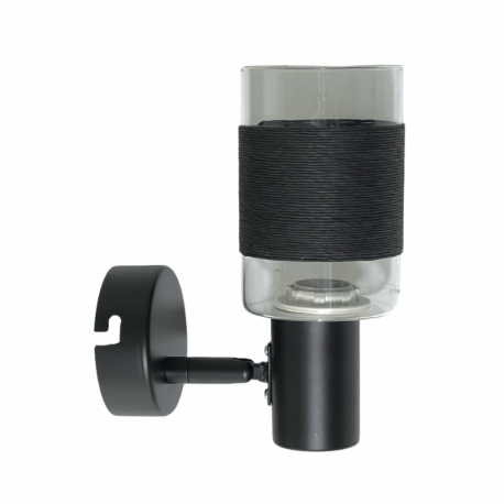 APLIQUE NEGRO SIMPLE PORTA E14 NEGRO LED MODELO ZAURAK KONNERGIE
