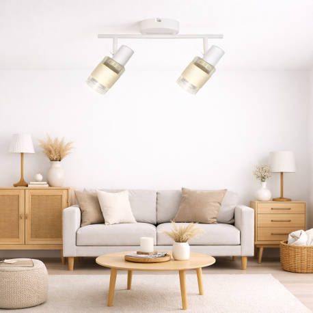 Apliqué blanco doble porta e14 led Konnergie