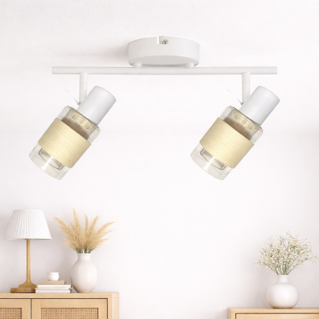 Apliqué blanco doble porta e14 led Konnergie