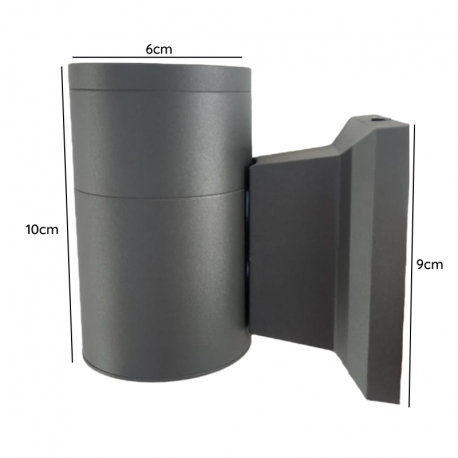 Apliqué led exterior gris modelo kapelle cilindro ip54 simpleporta gu10