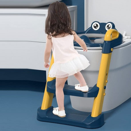 Asiento Adaptador Escalera Inodoro Para Niños Color Azul