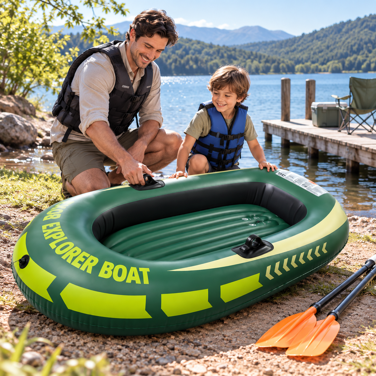 Bote Inflable dos personas + Remos EXPLORER