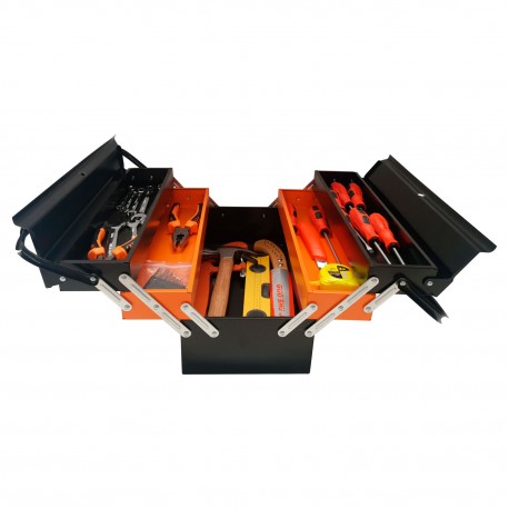 Caja de herramientas de 34 piezas. Incluye accesorios