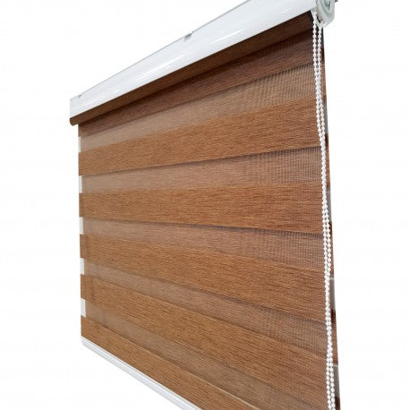 Cortina Roller Duo Madera Biancobelo