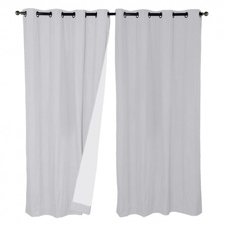 Cortinas Set B.O. Microfibra 2 pzas. 1.40 x 2.25 cm Blanco. Masel